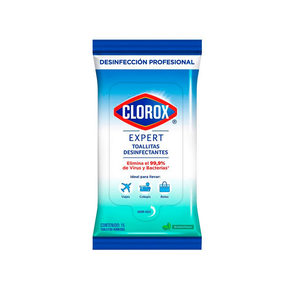 Toallitas desinfectantes to go clorox 15 pzas