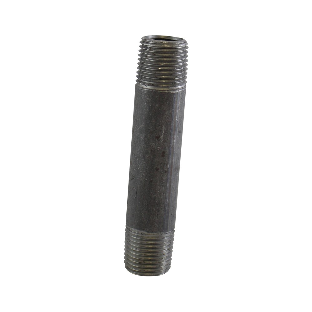 Niple de hierro negro de 12.70 mm x 10.16 cm (1/2 x 4 pulgadas)
