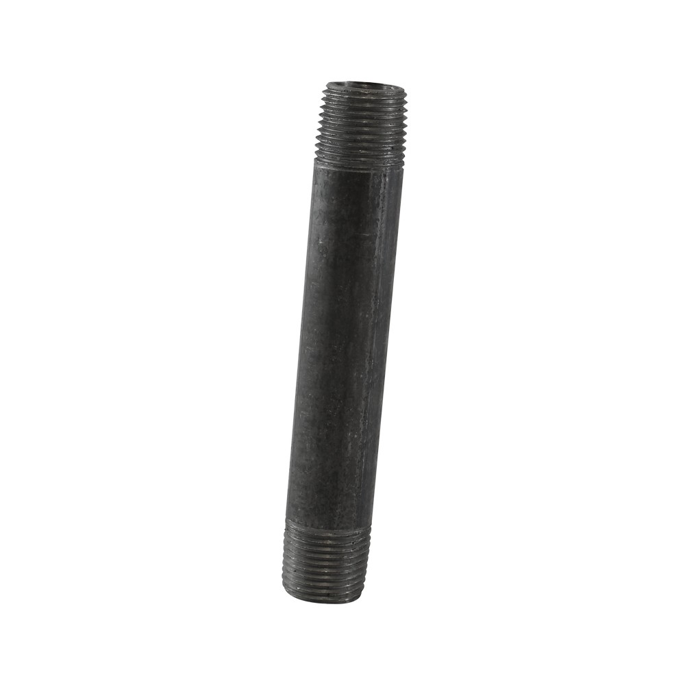 Niple de hierro negro de 12.70 mm x 12.70 cm (1/2 x 5 pulgadas)