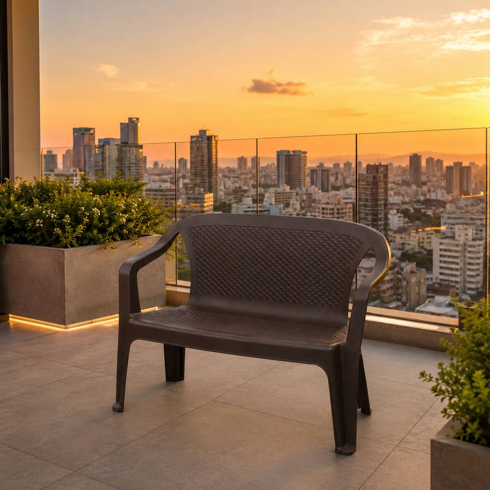 Banca plastica rattan café