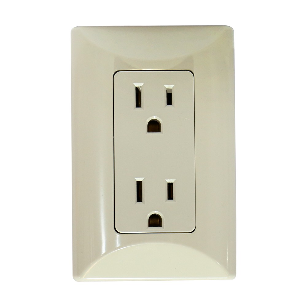 Tomacorriente doble polarizado superficial marfil 15a 125v