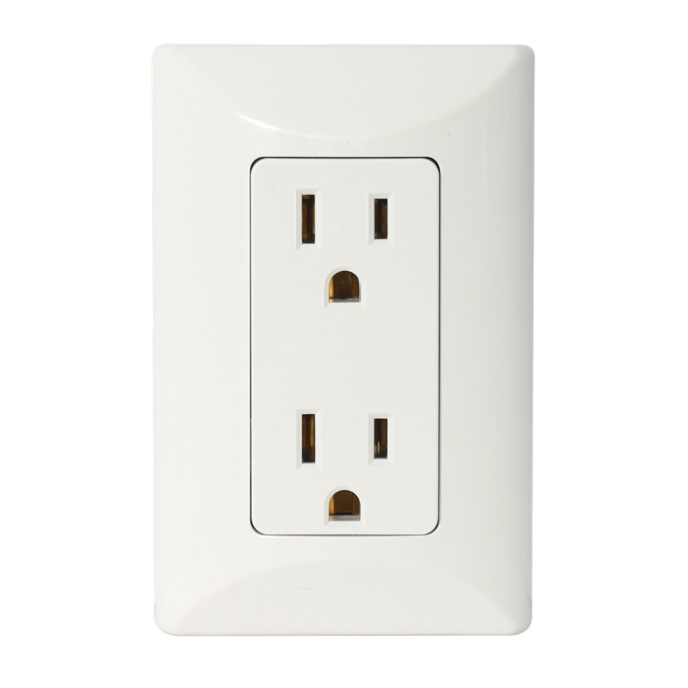 Tomacorriente doble polarizado superficial blanco 15a 125v