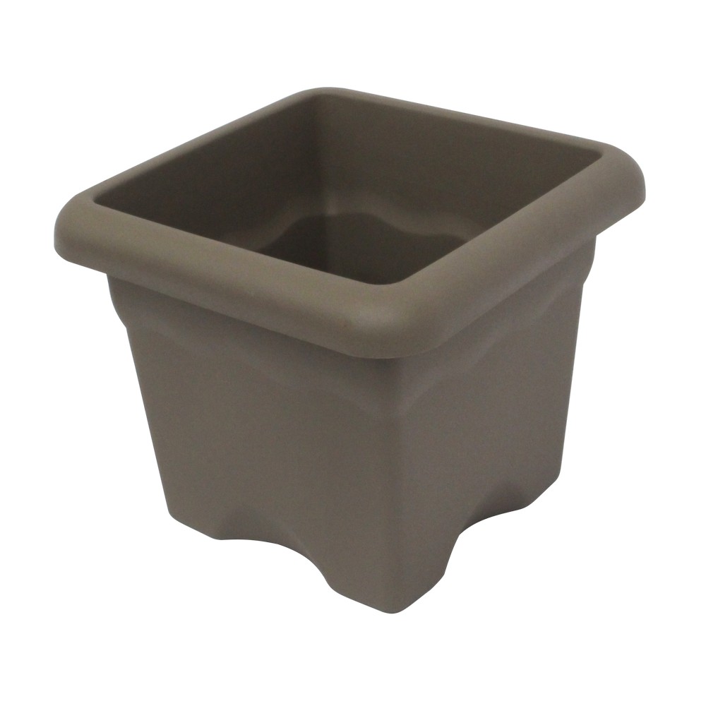 Maceta cuadrada terra taupe 22 cm
