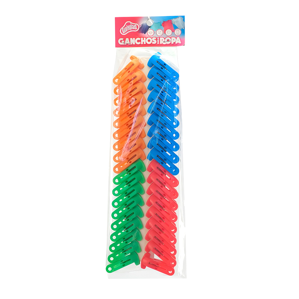 Clip plástico para colgar ropa 36 unidades