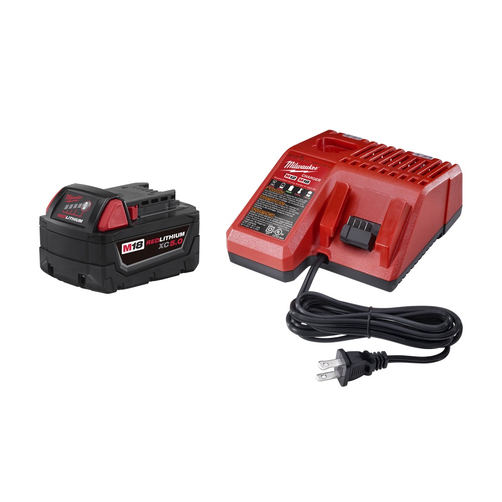 Kit de cargador 12-18v + batería 18v xc 5.0ah ion de litio 2 pzas