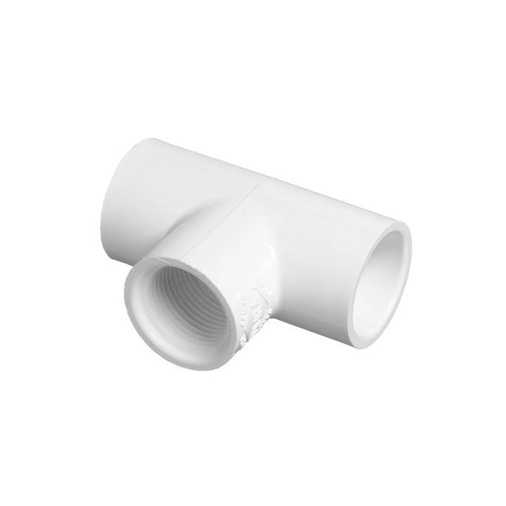 Tee de pvc 1/2 pulg (12.7 mm) tres roscas