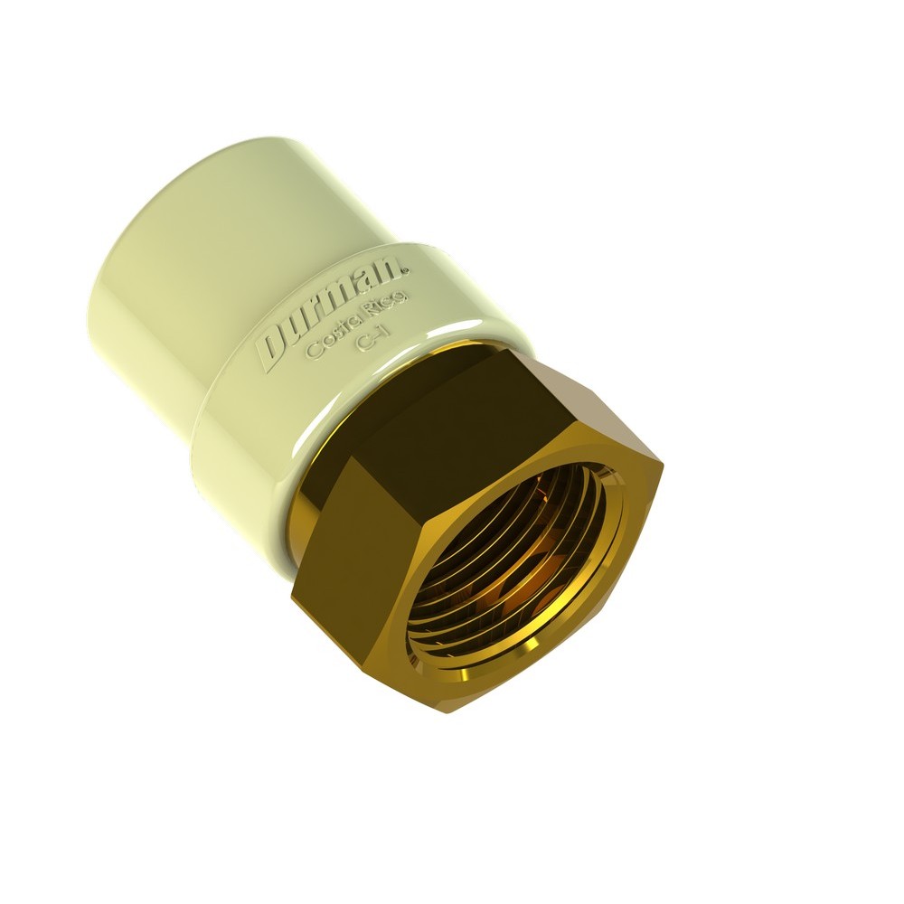 Adaptador cpvc hembra de 19.05 mm (3/4 pulgada) con inserto metálico