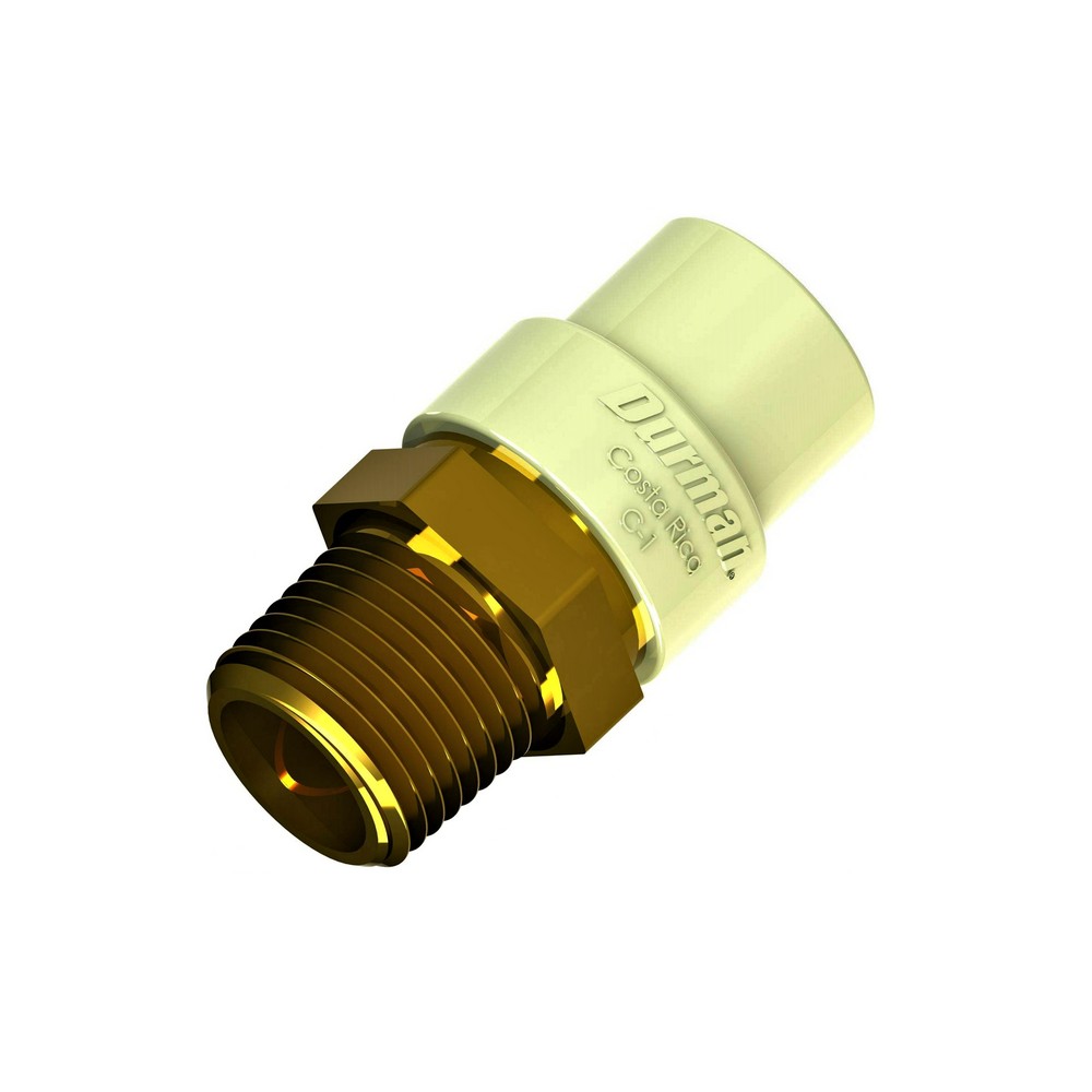 Adaptador cpvc macho de 12.7 mm (1/2 pulgada) con inserto metálico