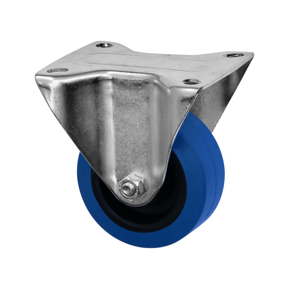Rodo fijo 80 mm rueda hule azul 150 kg