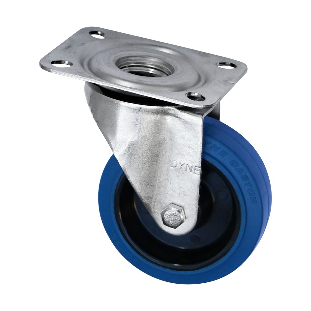 Rodo giratorio 100 mm rueda de hule azul 150 kg