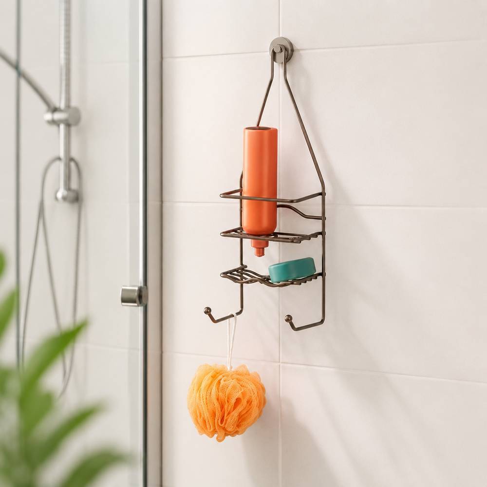 Organizador para ducha metalico satinado