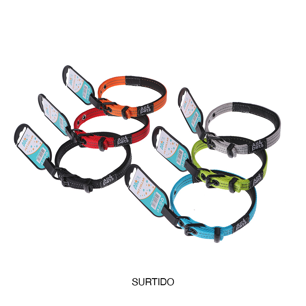 Collar de nylon para perro anti reflectivo talla m