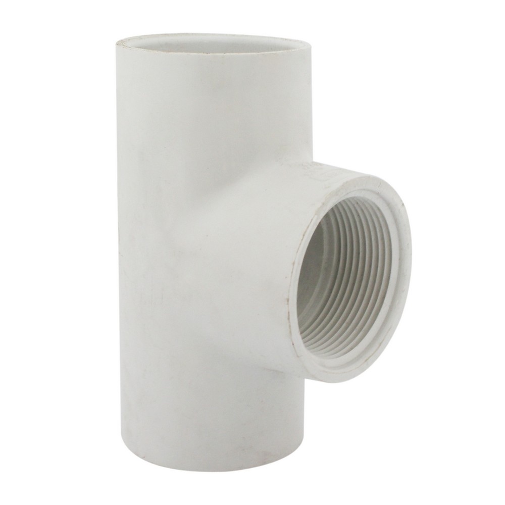 Tee de pvc con rosca de 1-1/2 pulg (38.1 mm)
