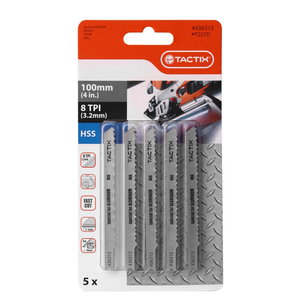 Sierras para caladora de aluminio 4 pulgadas 8 tpi 5 pzas