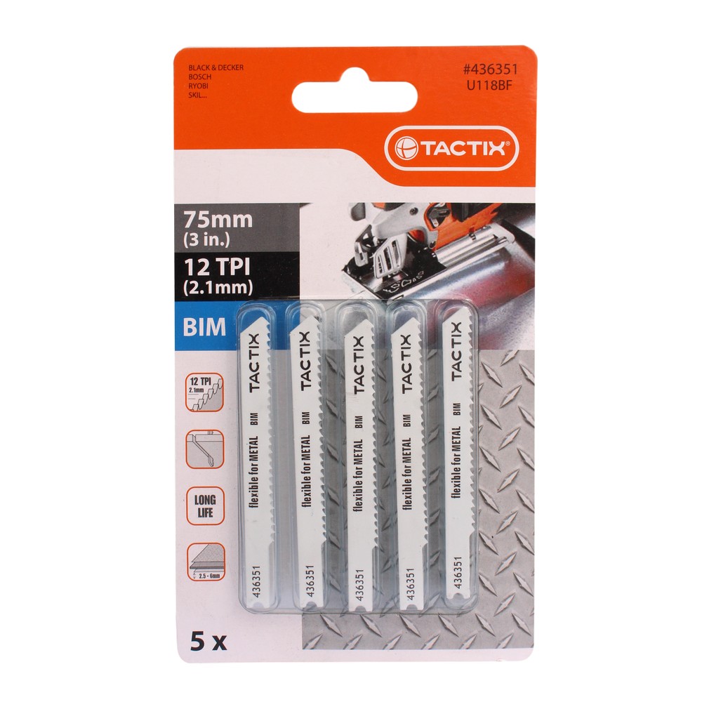 Sierra para caladora metal 3 pulgadas 12 tpi 5 pzas