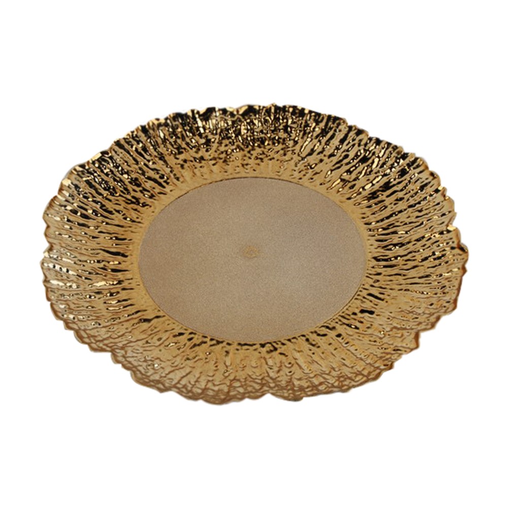 Porta plato plástico dorado