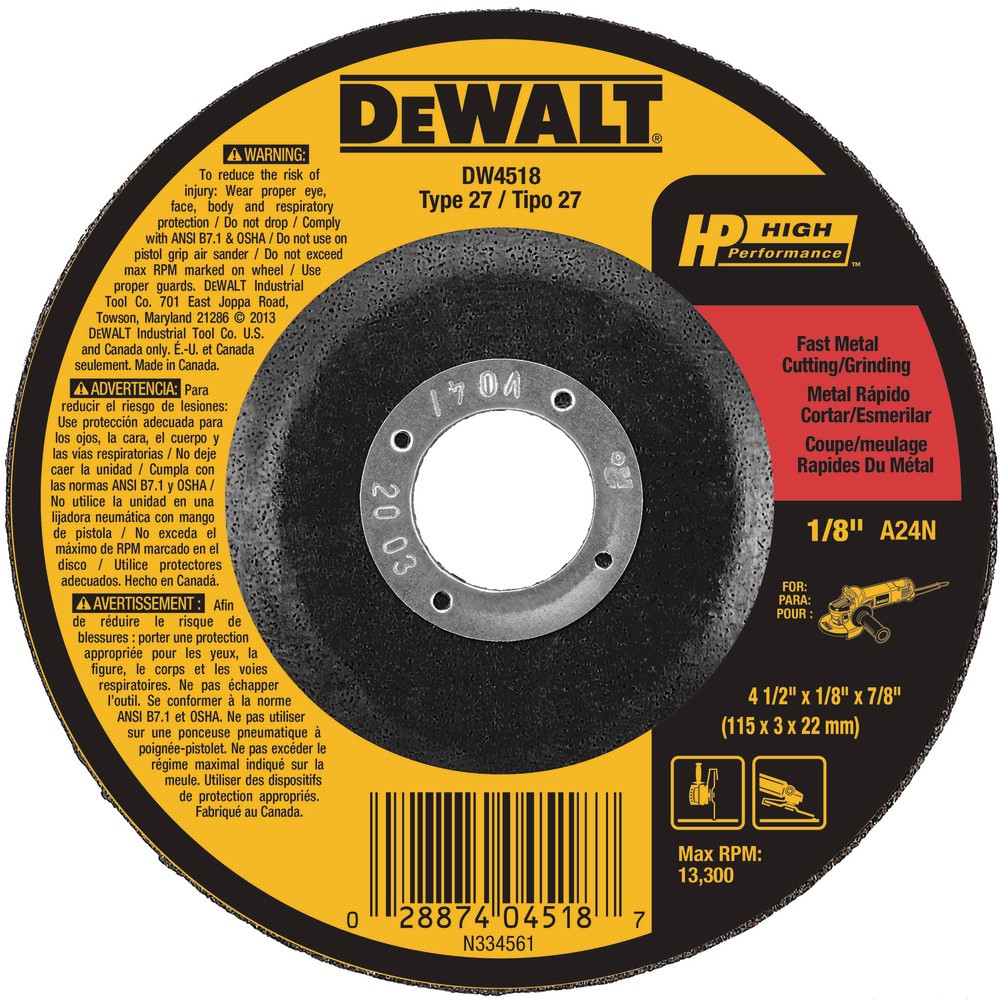 Disco de corte para metal 4 1-2 pulgadas