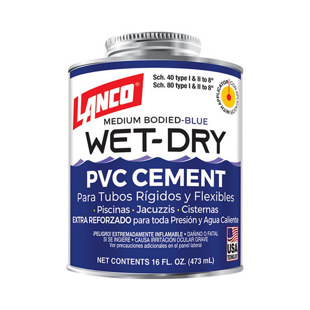 Pegamento para pvc wet-dry de 473 ml color azul