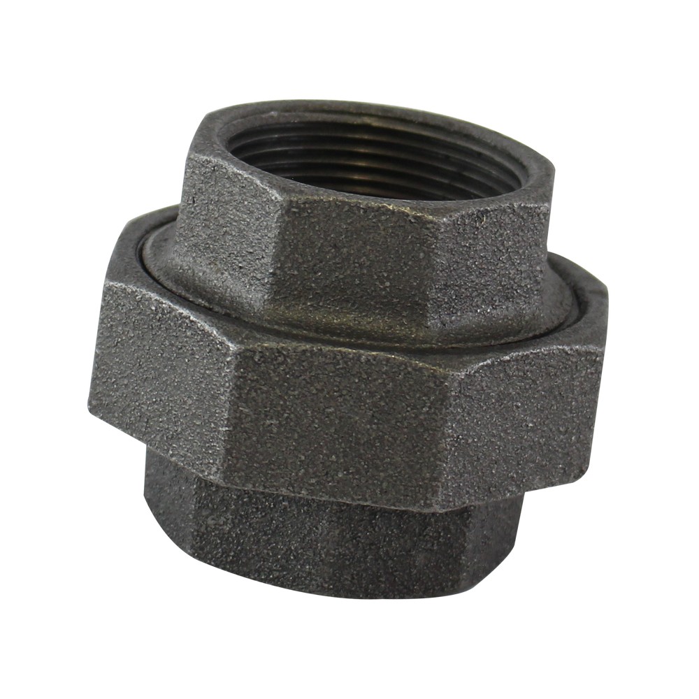 Unión universal negra de 1-1/2 pulg (38.1 mm)