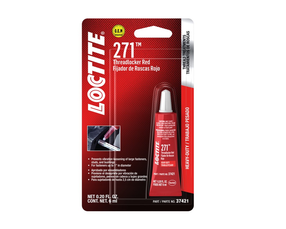 Fijador de tornillos grado permanente color rojo 6 ml