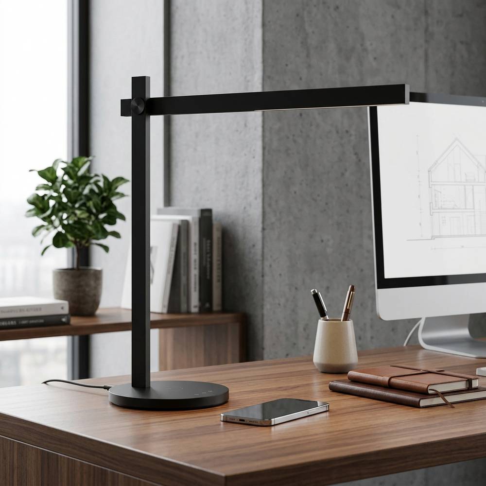 Lámpara de escritorio led 5.5w negra dimable con con cargador