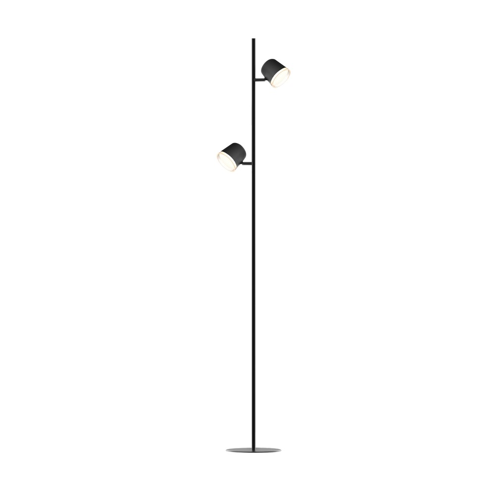 Lámpara de piso led color negro 2l