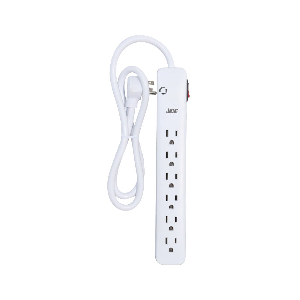 Regleta 6 salidas 3 pies (91.44 cm) blanca