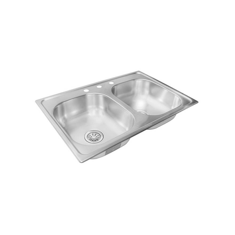 Fregadero de acero inoxidable 2 pocetas 83.3 x 55.8 cm