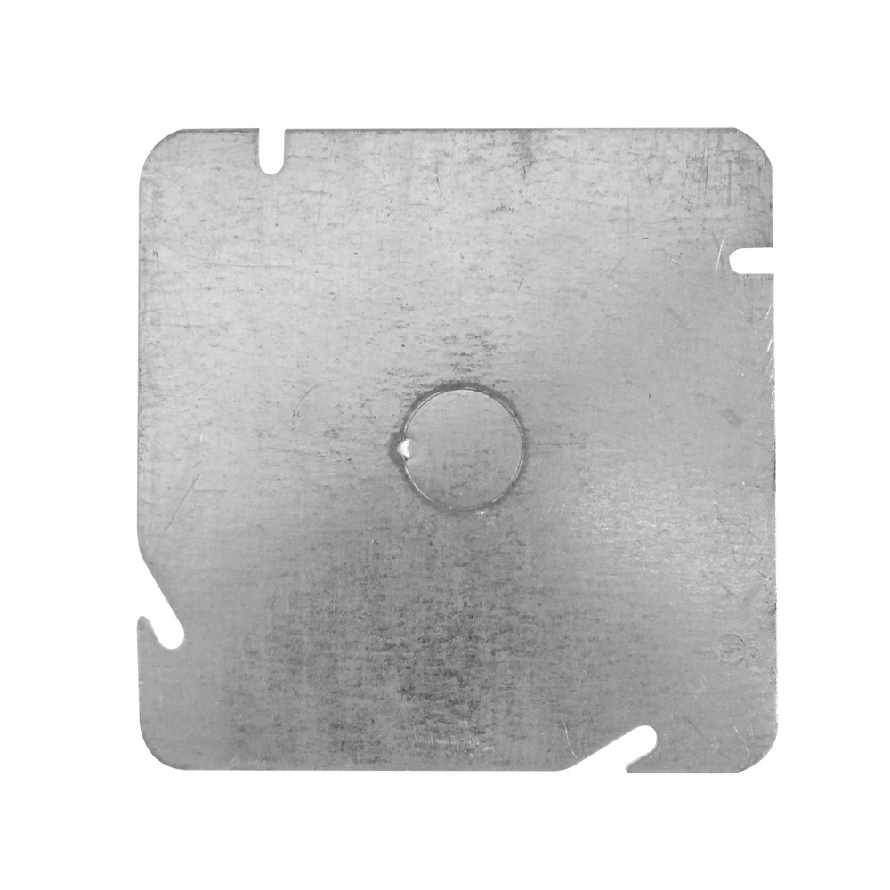 Tapadera cuadrada 5x5 pulg (12.7 cm x 12.7 cm) con nockout 1/2 pulg (12.70 mm)