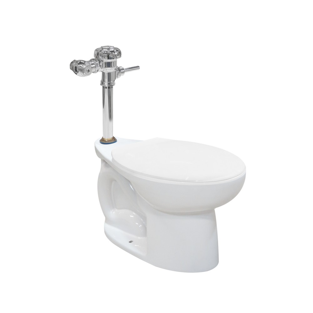 Inodoro elongado de fluxometro blanco cadet - 1 pieza