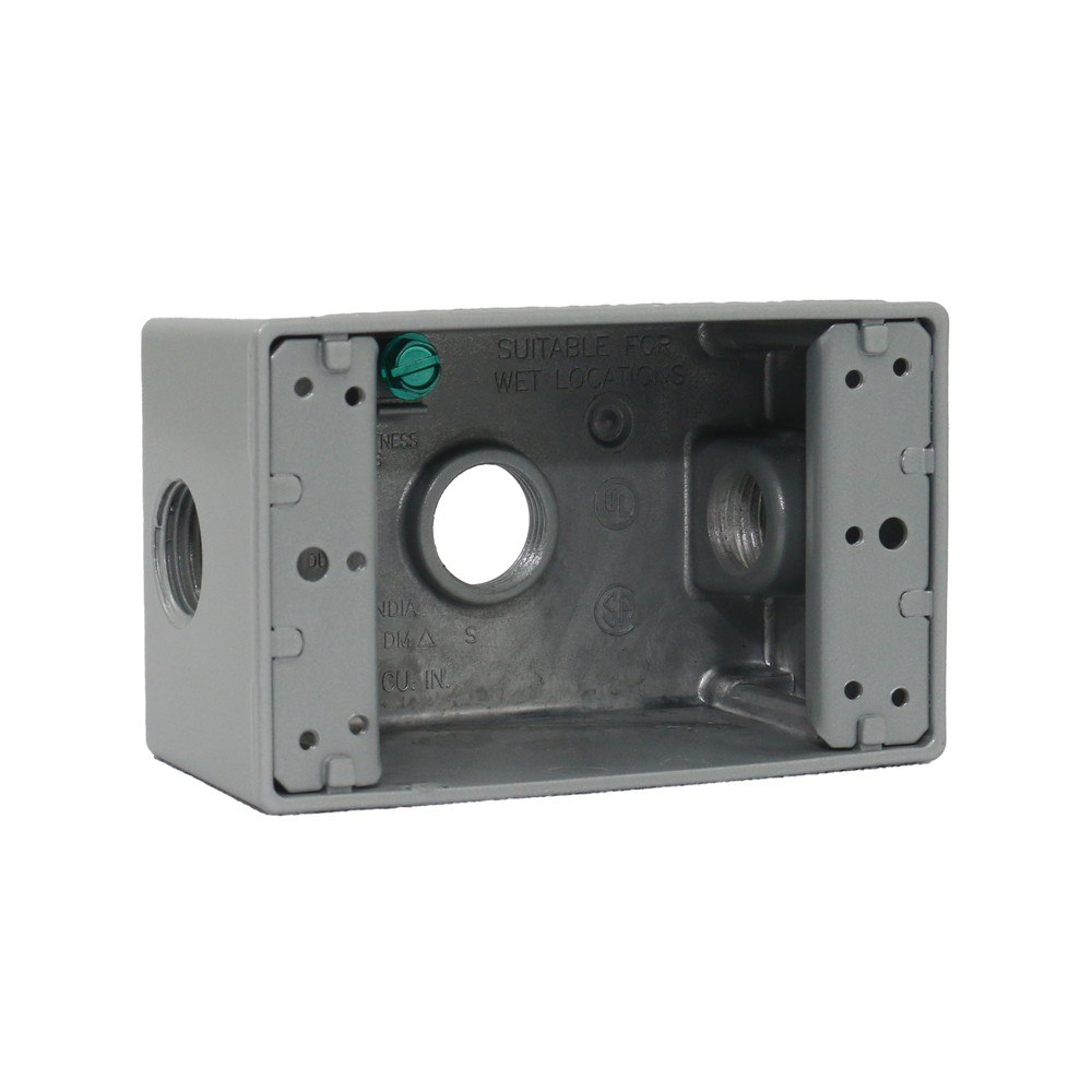 Caja rectangular para intemperie agujeros de 1/2 pulg (12.70 mm)