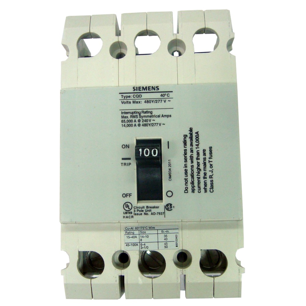 Interruptor termomagnetico 100a 480vac mx:cqd3100