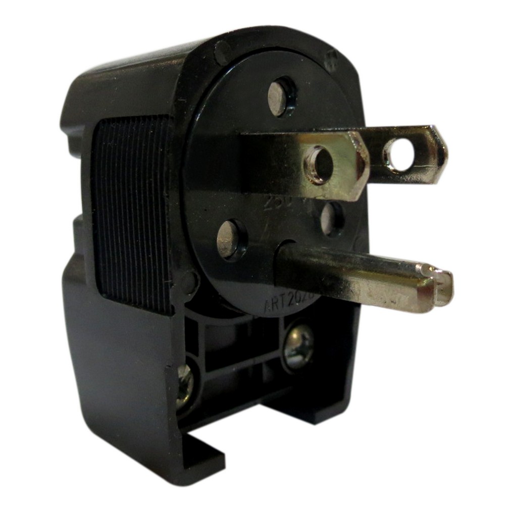 Toma para extension macho 15a 120vac curvo polarizado