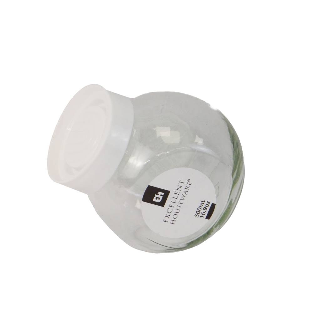 Deposito de vidrio 500ml con tapa surtido