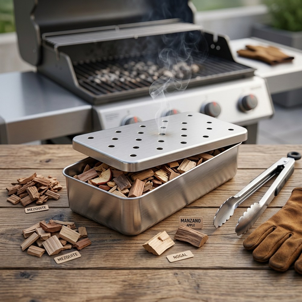 Caja ahumadora para barbacoa 5x8pulg