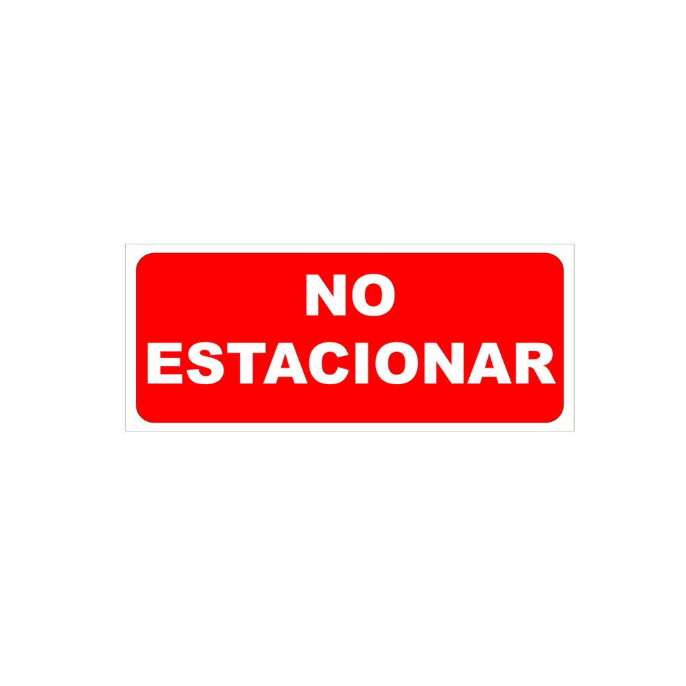 Rótulo no estacionar color rojo de 15x36 cm