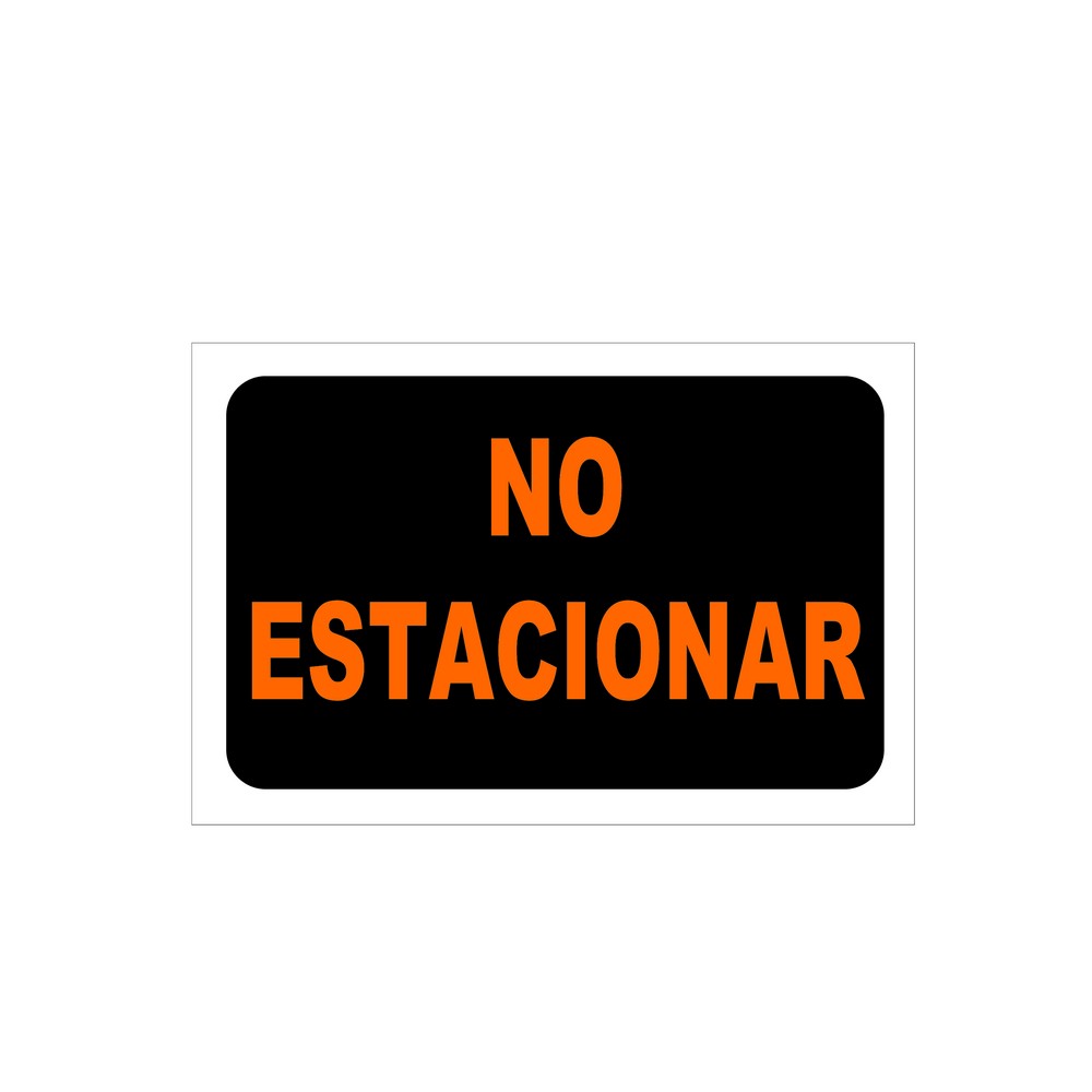 Rótulo no estacionar color negro-naranja de 20x30 cm