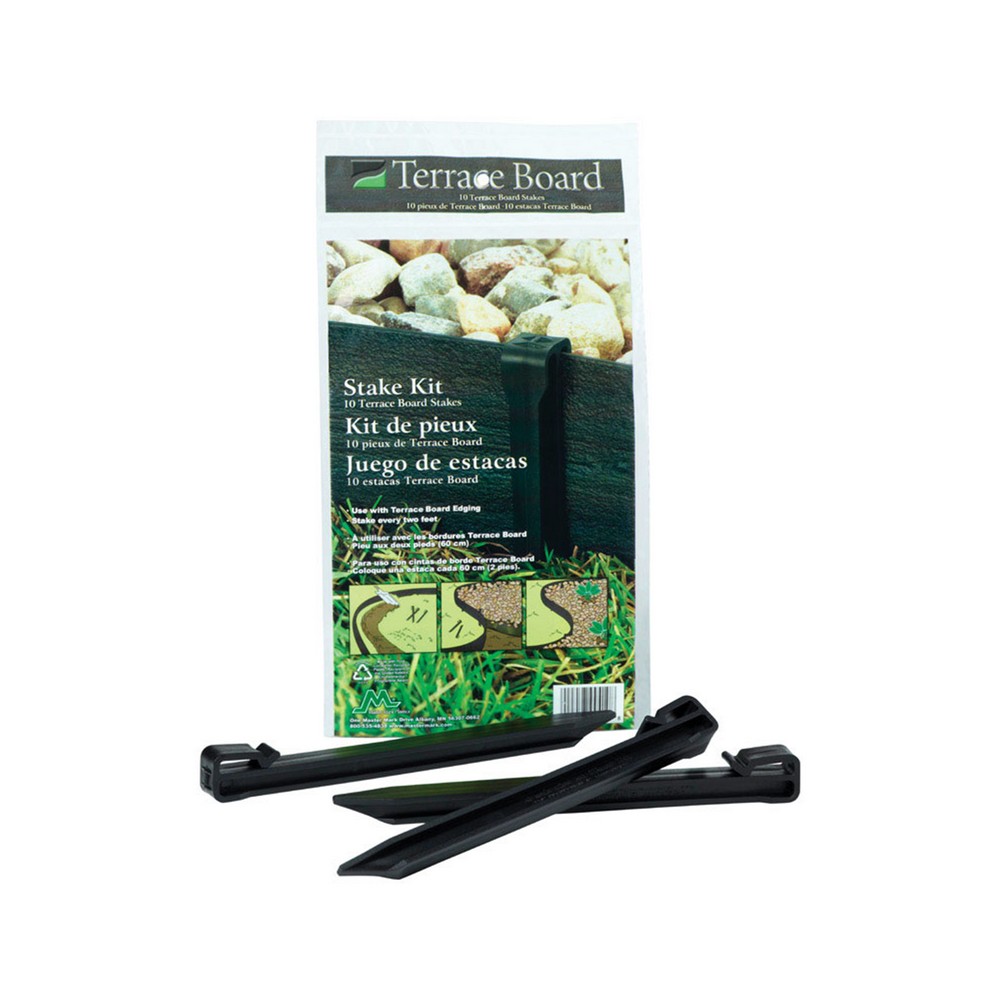 Juego de estacas de plastico negro de 10 pulgadas para borde de cesped