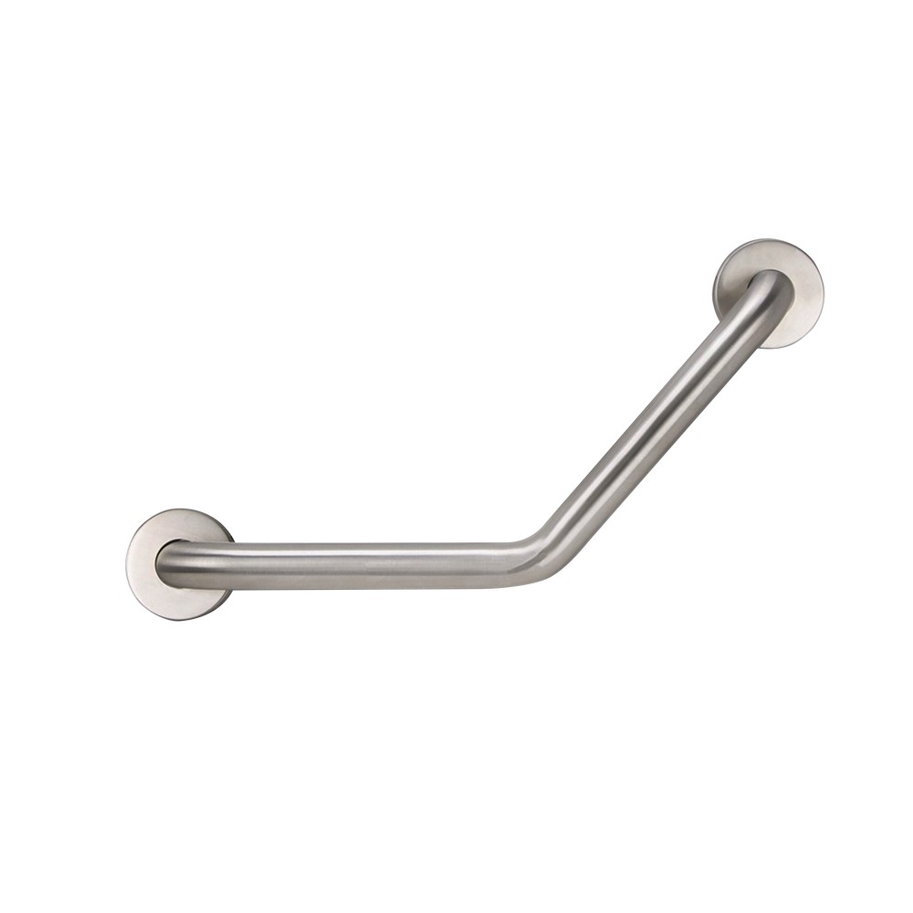 Barra de apoyo acero inoxidable para baño en angulo 40.6 cm