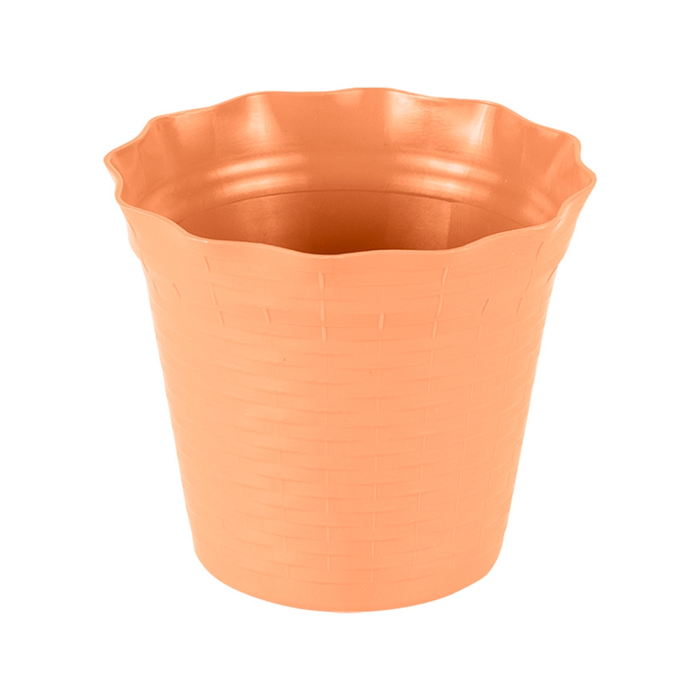 Maceta plástica imitación mimbre terracota nro.1