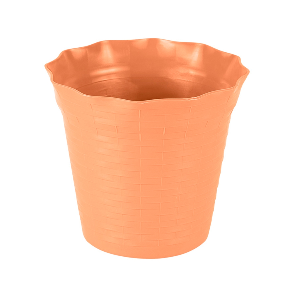 Maceta plástica imitación mimbre terracota nro.4
