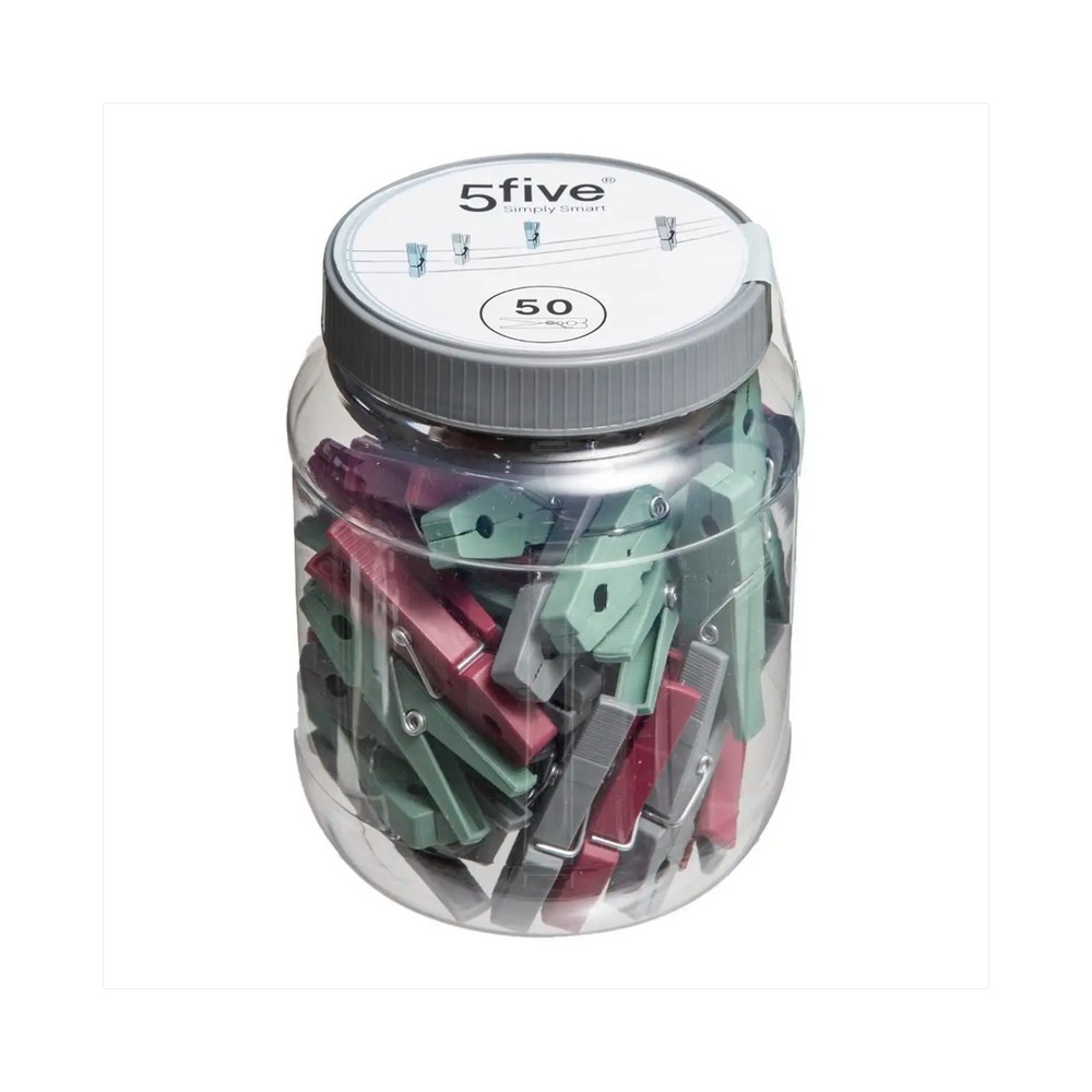 Clips de plástico para ropa colores varios 50 piezas