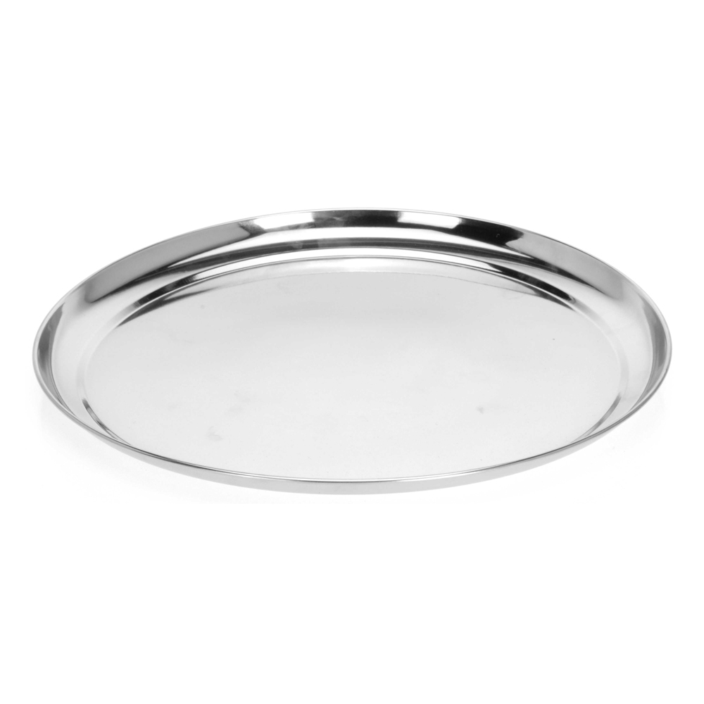 Bandeja metalica redonda 33cm gris
