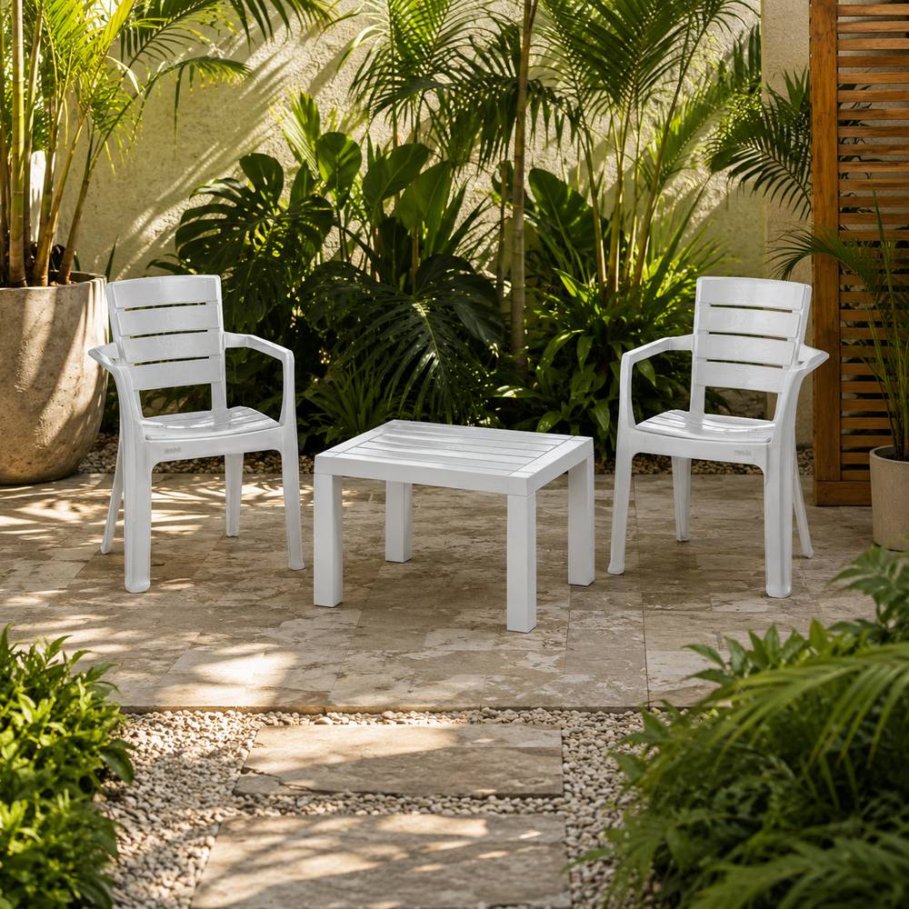 Mesa plastica rectangular 65x50x44.5cm blanco rimax