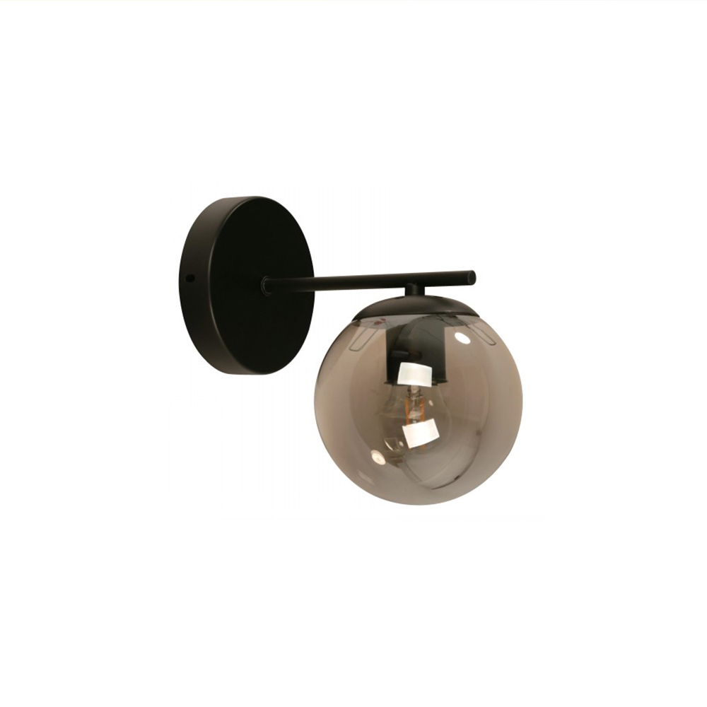 Lámpara de pared negra e27