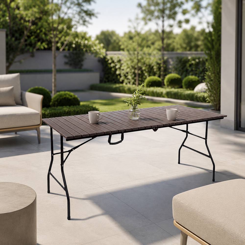 Mesa plastica plegable rectangular 166x70x74cm cafe hq-mz166