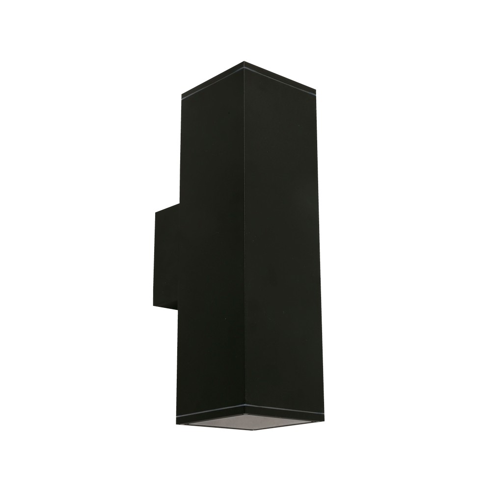 Lámpara de pared exterior cuadrada color negro 2l - e27