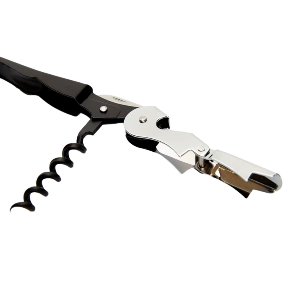 Sacacorchos de metal multiusos 12 cm negro