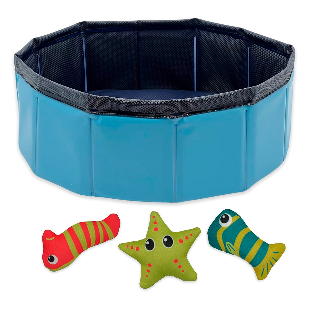 Piscina plegable para gato 30x10cm animales de 4 zas