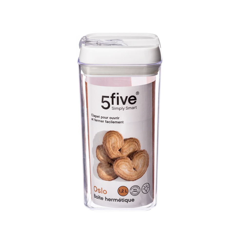 Deposito plástico cuadrado para galletas 1.2 l (40 oz)